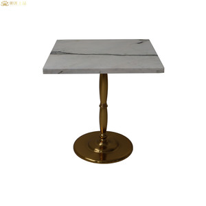 M2810 Modern Square Marble Dining Tables Stainless Steel Restaurant Table
