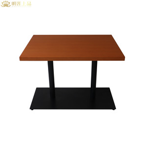 M2826 Wooden 6 Seats Dining Table Metal Base Restaurant Furniture Tables