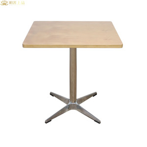 M2744 Modern Wooden Dining Table Stainless Steel Metal Base Restaurant Rectangular Tables