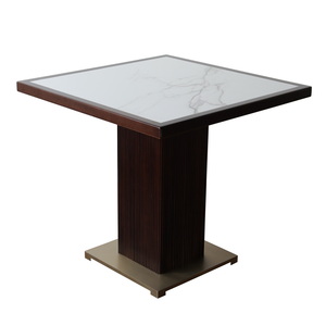 M2512 Restaurant Dining Table with Sintered Stone Top and Stainless Steel Bottom Plate