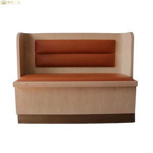 M2709 Modern Design Wooden Booth Seating Leather Upholstered Restaurant Sofa