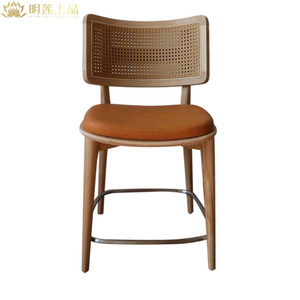 M2676 Solid Wood Restaurant Chair Rattan Dining Chairs