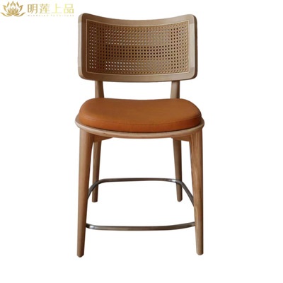 M2676 Solid Wood Restaurant Chair Rattan Dining Chairs