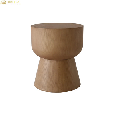 M2790 Drum Table Stool Stump Look Top with Tree Rings