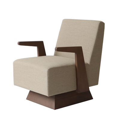 M2864 Hotel Lounge Chair Wood Frame & Linen Fabrics