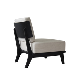 M2866 Hotel Lounge Chair Oak Frame Linen Fabrics Leisure Chair