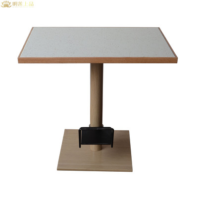 M2771 Modern Marble Dining Table Rectangular Restaurant Tables With Metal Base