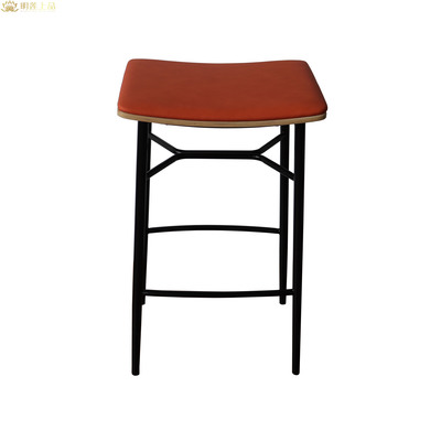 M2596 Modern Design Commercial Furniture Metal Restaurant Stool Leather Upholstered Bar Stool