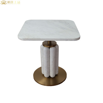 M2762 Square Marble Dining Table Metal Restaurant Tables