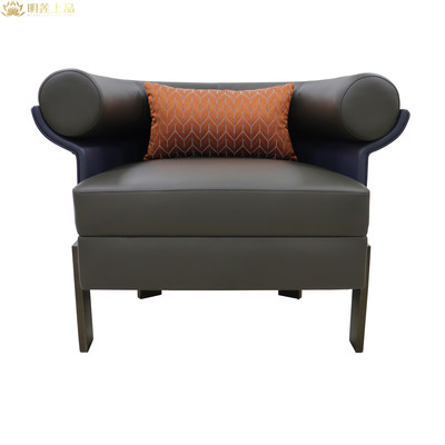 M2607 Modern Commercial Furniture Leather Single Sofa Hotel Lounge Chair Living Room Leisure Chair