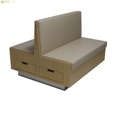 M2850 Modern Double Sides Booth Seating Leather Sofa With Drawers