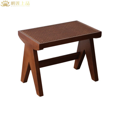 M2509 Solid Wood PVC Rattan Weaving Modern Restaurant Furniture Stool