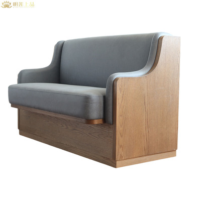 M2460 Modern Sofa Hotel Lobby Furniture PU Leather Upholstered Grey Sofa