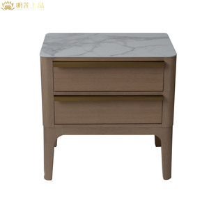 M2831 Wooden Nightstand Customized Hotel Bedroom Furniture Marble Top Nightstands