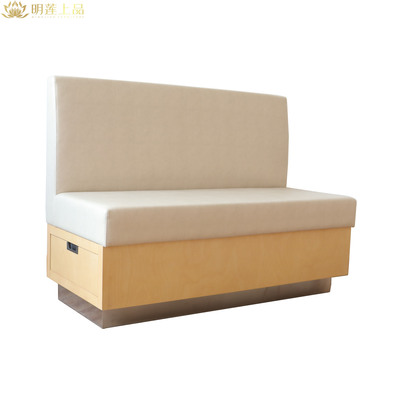 M2739 Modern Restaurant Furniture Wooden Booth Seating Sofa