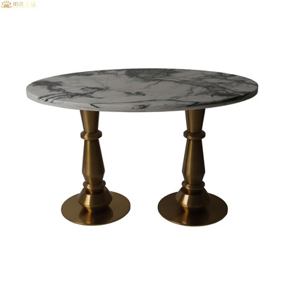 M2811 Natural Marble Dining Table Stainless Steel Restaurant Stylish Tables