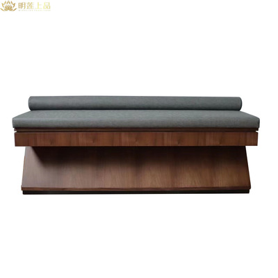 M2672 Modern Wooden Booth Seating Leather Upholstered Restaurant Sofa