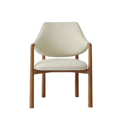 M2872 Dining Armchair White Oak Fabric Chair Luxury Comfort