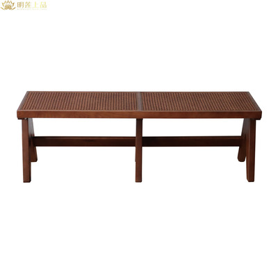 M2510 Modern Design Solid Wood Rattan Weaving Restaurant Furniture Bench Seating